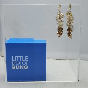 Ali Khan crystal glass bead cluster cascade drop earring topaz pearl